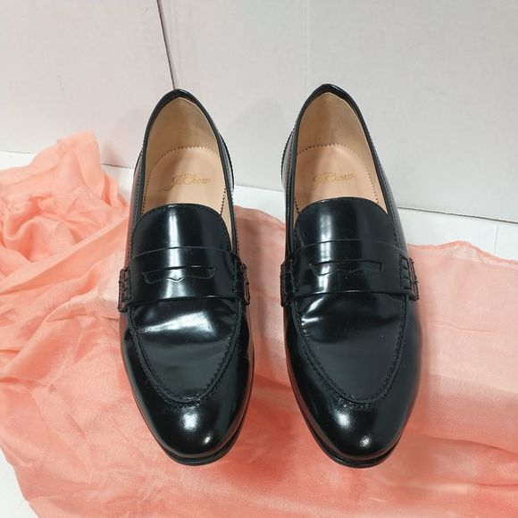 J.Crew Academy Penny Loafer Women's Size 6 Leather Career Black Business